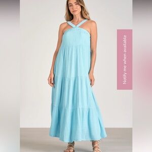 Blue cotton dress.